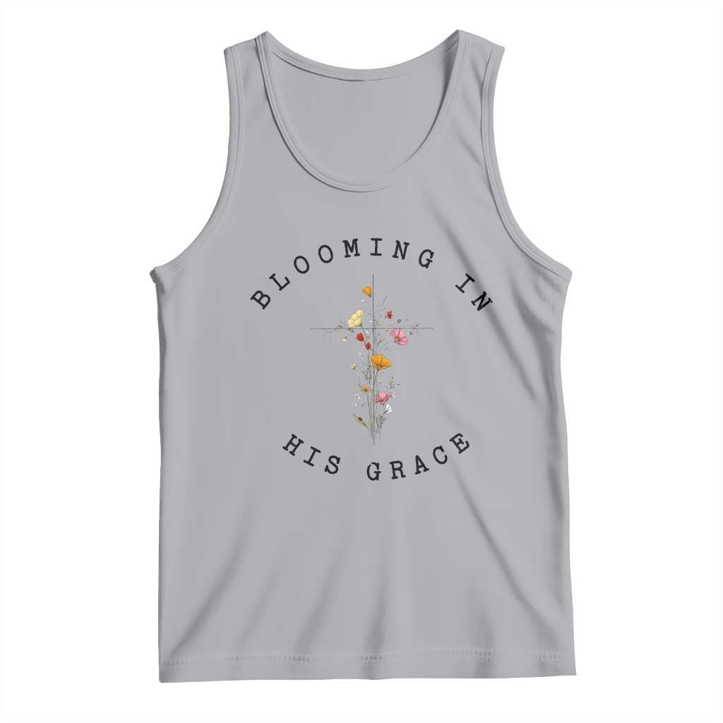 Blooming in His Grace Tank Top Boho Wildflower Christian Faith