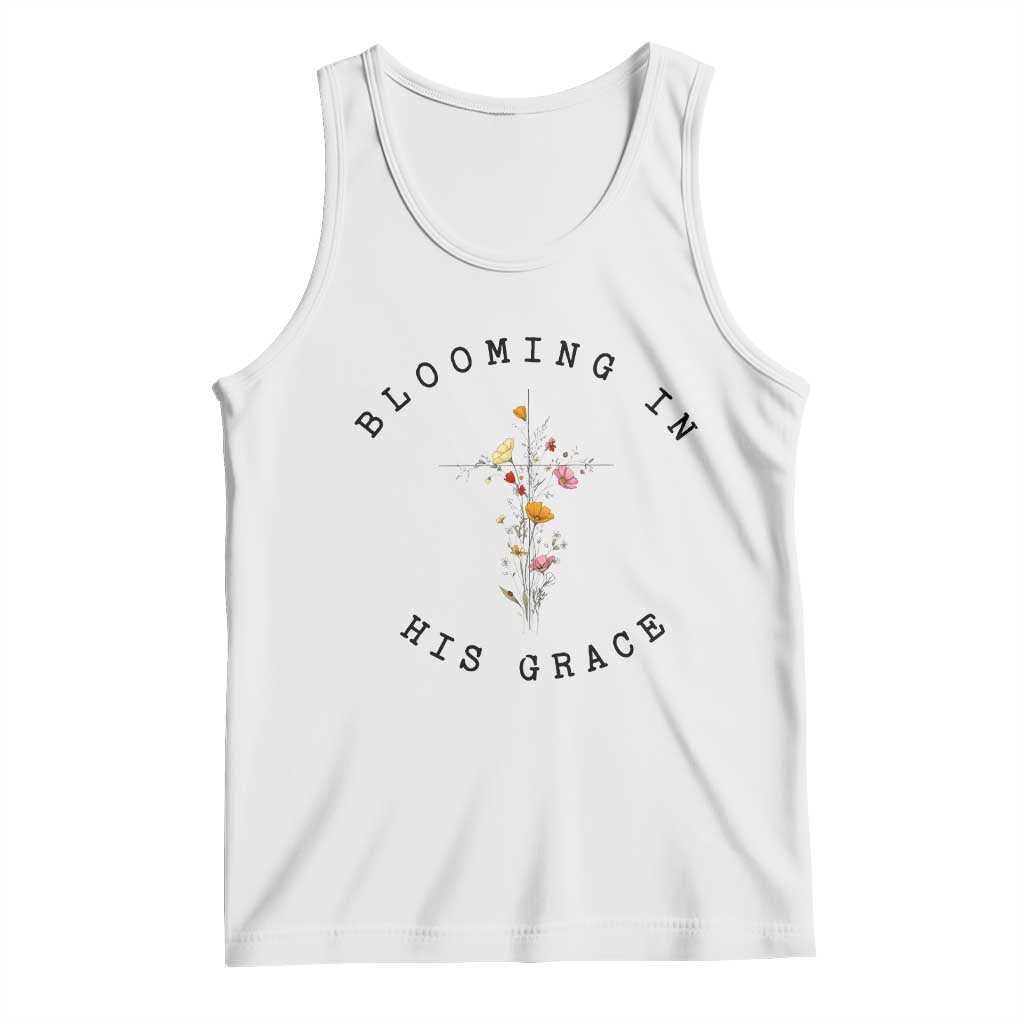 Blooming in His Grace Tank Top Boho Wildflower Christian Faith