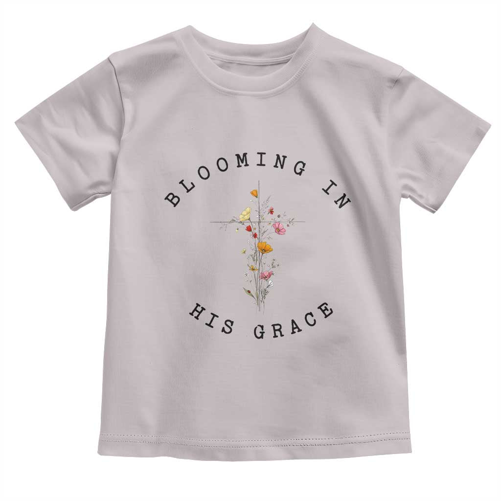 Blooming in His Grace Toddler T Shirt Boho Wildflower Christian Faith