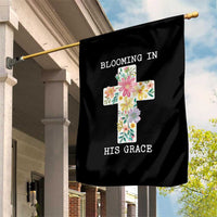 Blooming in His Grace Boho Christian Wildflower Garden Flag Floral Cross Religious