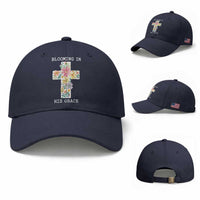 Blooming in His Grace Boho Christian Wildflower Baseball Cap Floral Cross Religious