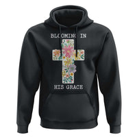 Blooming in His Grace Boho Christian Wildflower Hoodie Floral Cross Religious