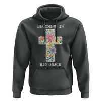 Blooming in His Grace Boho Christian Wildflower Hoodie Floral Cross Religious