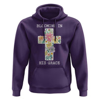 Blooming in His Grace Boho Christian Wildflower Hoodie Floral Cross Religious