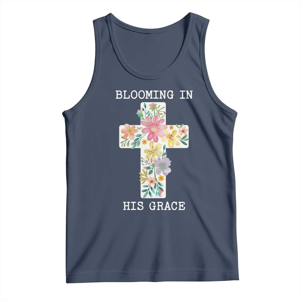 Blooming in His Grace Boho Christian Wildflower Tank Top Floral Cross Religious