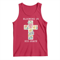 Blooming in His Grace Boho Christian Wildflower Tank Top Floral Cross Religious