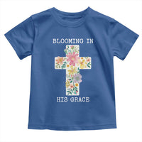 Blooming in His Grace Boho Christian Wildflower Toddler T Shirt Floral Cross Religious