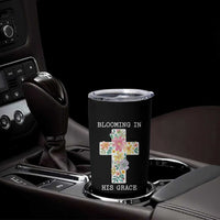 Blooming in His Grace Boho Christian Wildflower Tumbler Cup Floral Cross Religious