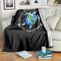 Earth Day Sea Turtle Throw Blanket Save Bees Plant Trees Clean Seas Environmentalist