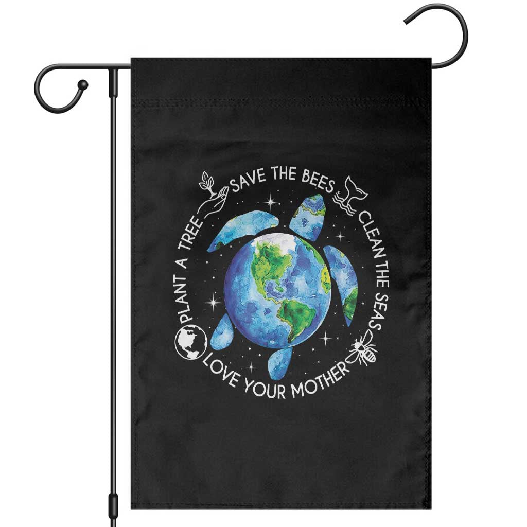 Earth Day Sea Turtle Garden Flag Save Bees Plant Trees Clean Seas Environmentalist