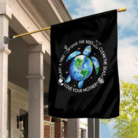Earth Day Sea Turtle Garden Flag Save Bees Plant Trees Clean Seas Environmentalist