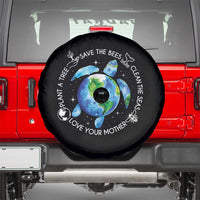 Earth Day Sea Turtle Spare Tire Cover Save Bees Plant Trees Clean Seas Environmentalist