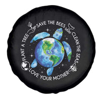 Earth Day Sea Turtle Spare Tire Cover Save Bees Plant Trees Clean Seas Environmentalist