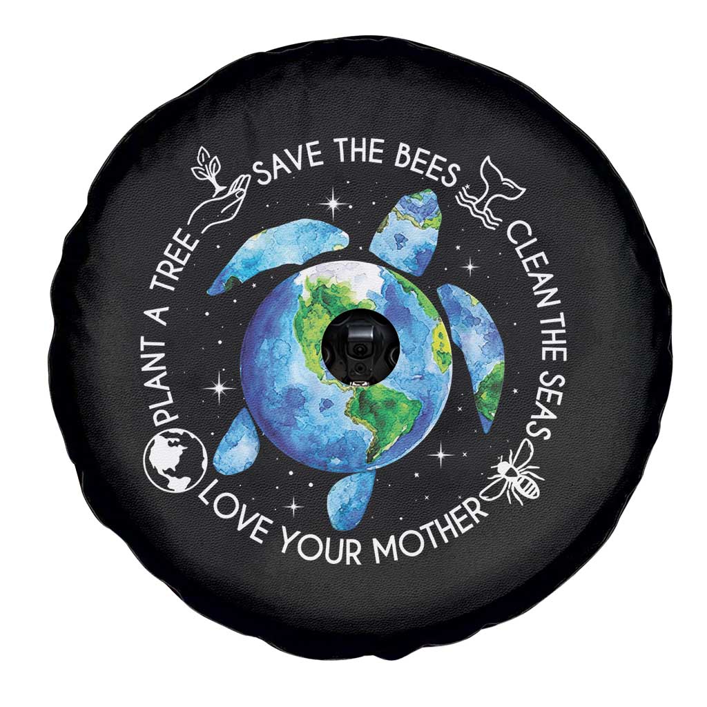 Earth Day Sea Turtle Spare Tire Cover Save Bees Plant Trees Clean Seas Environmentalist