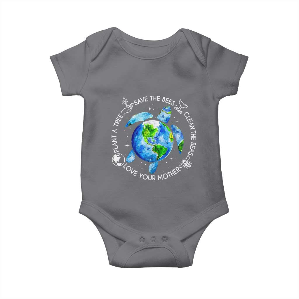 Earth Day Sea Turtle Baby Onesie Save Bees Plant Trees Clean Seas Environmentalist
