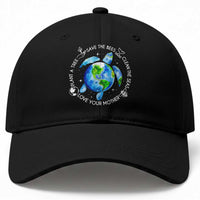 Earth Day Sea Turtle Baseball Cap Save Bees Plant Trees Clean Seas Environmentalist