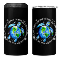 Earth Day Sea Turtle 4 in 1 Can Cooler Tumbler Save Bees Plant Trees Clean Seas Environmentalist