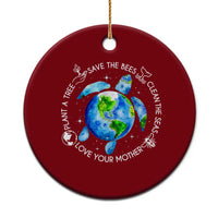 Earth Day Sea Turtle Ceramic Ornament Save Bees Plant Trees Clean Seas Environmentalist
