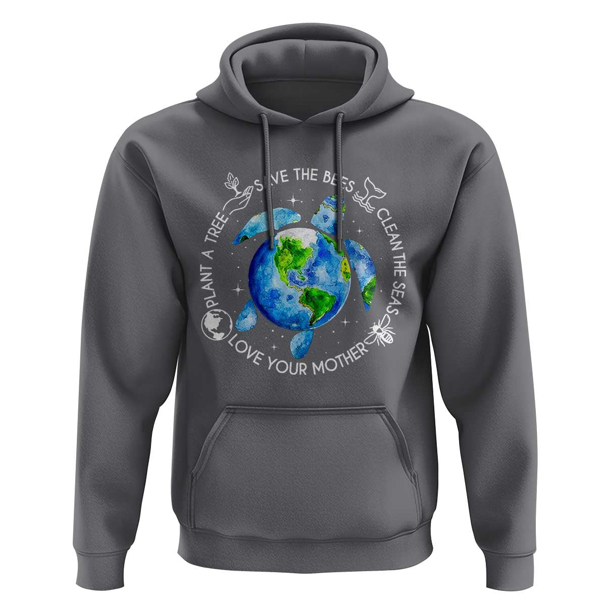 Earth Day Sea Turtle Hoodie Save Bees Plant Trees Clean Seas Environmentalist
