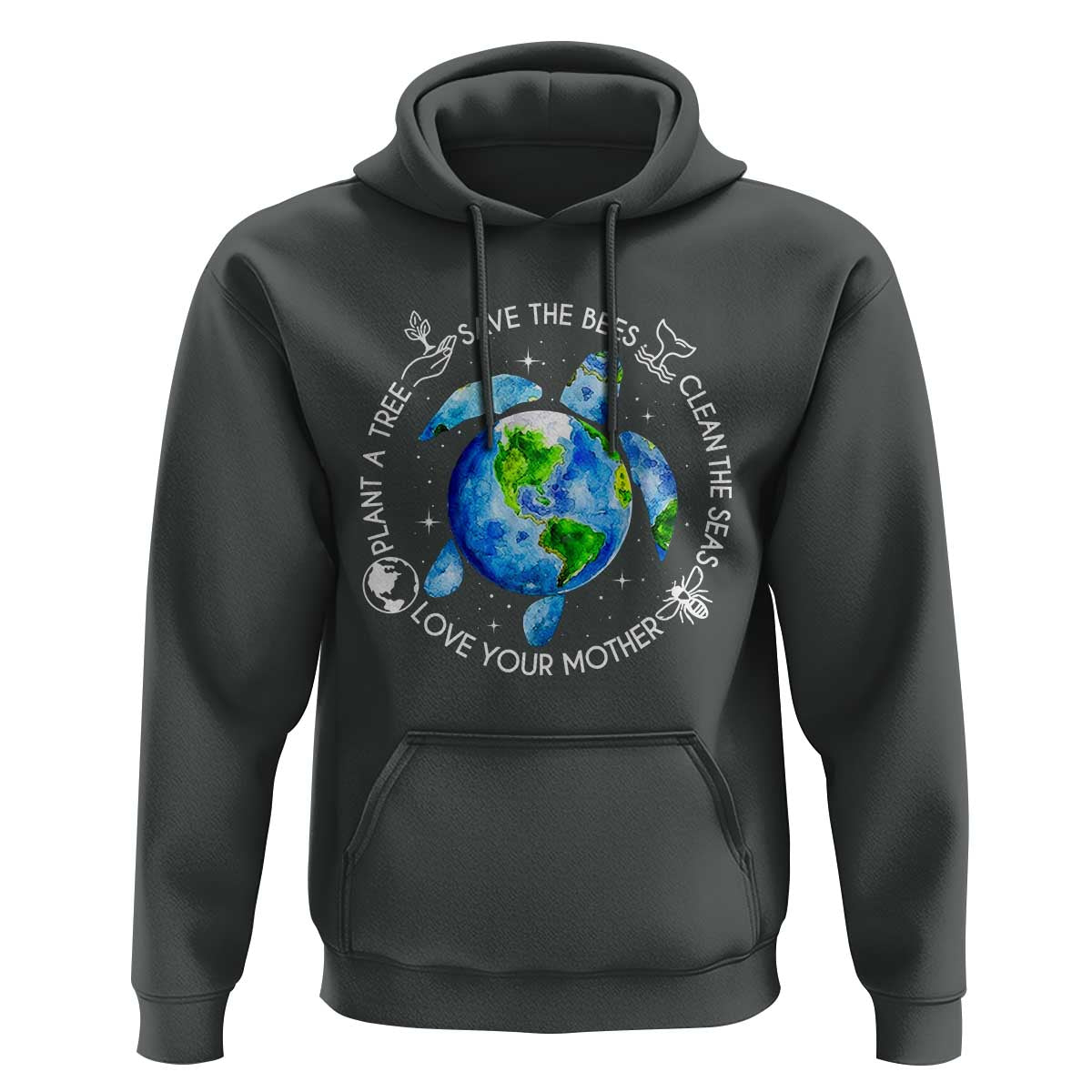 Earth Day Sea Turtle Hoodie Save Bees Plant Trees Clean Seas Environmentalist