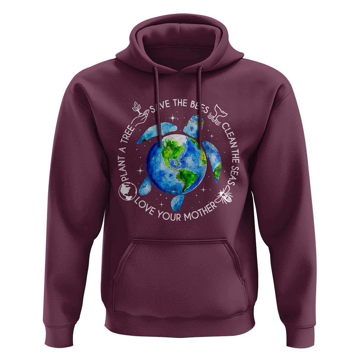Earth Day Sea Turtle Hoodie Save Bees Plant Trees Clean Seas Environmentalist