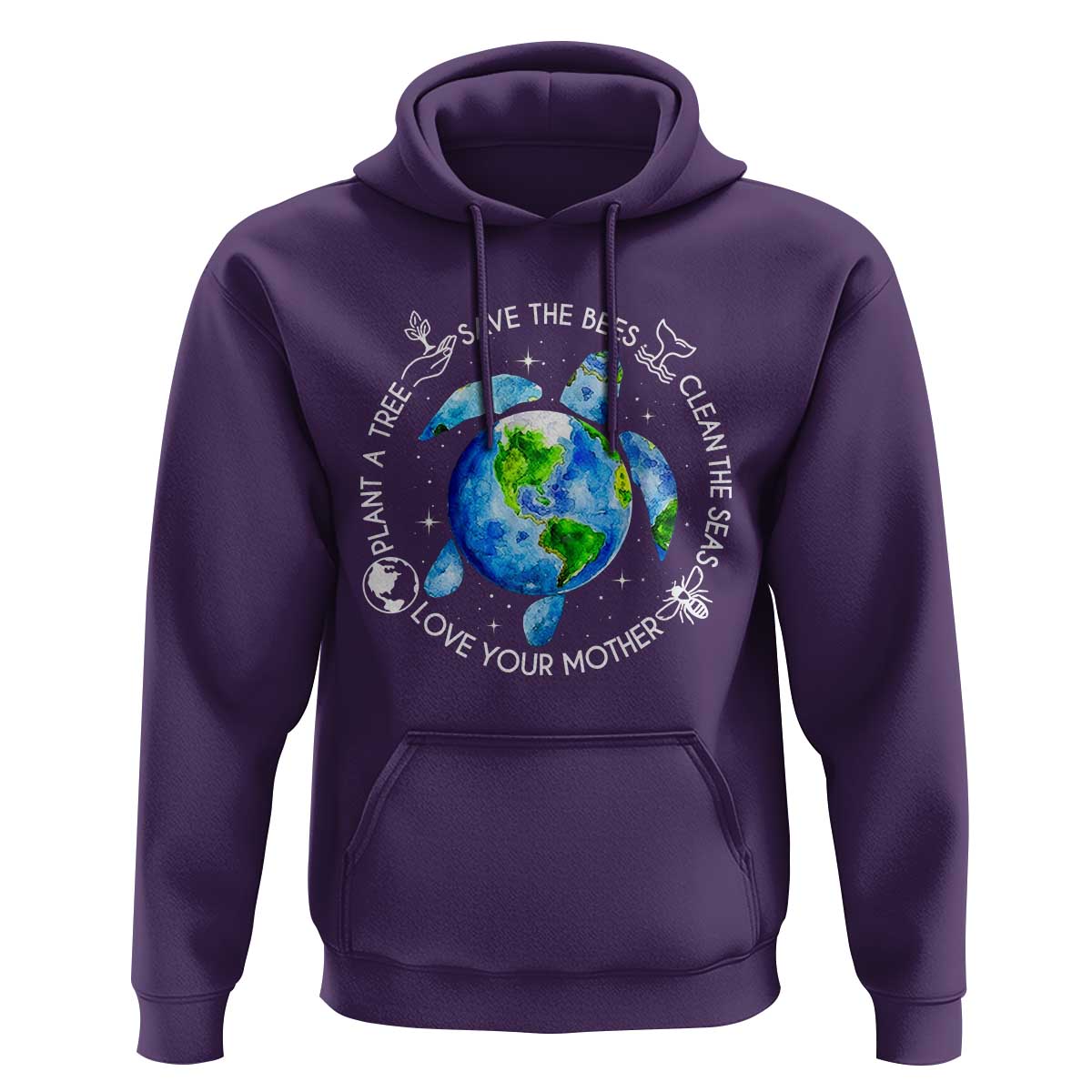 Earth Day Sea Turtle Hoodie Save Bees Plant Trees Clean Seas Environmentalist