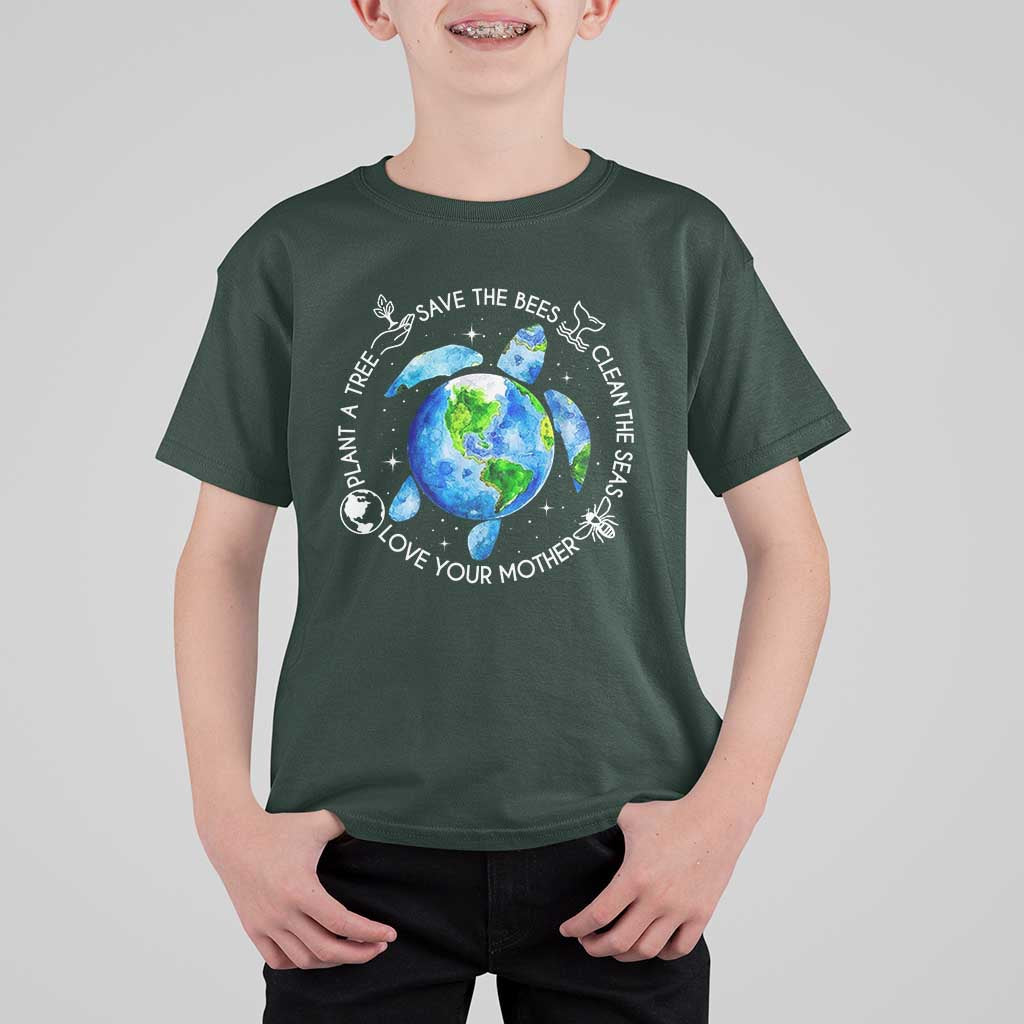 Earth Day Sea Turtle T Shirt For Kid Save Bees Plant Trees Clean Seas Environmentalist