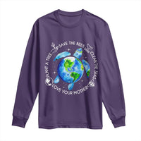 Earth Day Sea Turtle Long Sleeve Shirt Save Bees Plant Trees Clean Seas Environmentalist