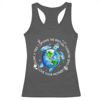 Earth Day Sea Turtle Racerback Tank Top Save Bees Plant Trees Clean Seas Environmentalist