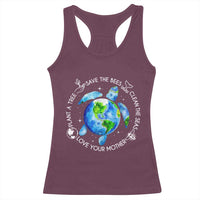 Earth Day Sea Turtle Racerback Tank Top Save Bees Plant Trees Clean Seas Environmentalist
