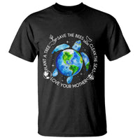 Earth Day Sea Turtle T Shirt Save Bees Plant Trees Clean Seas Environmentalist