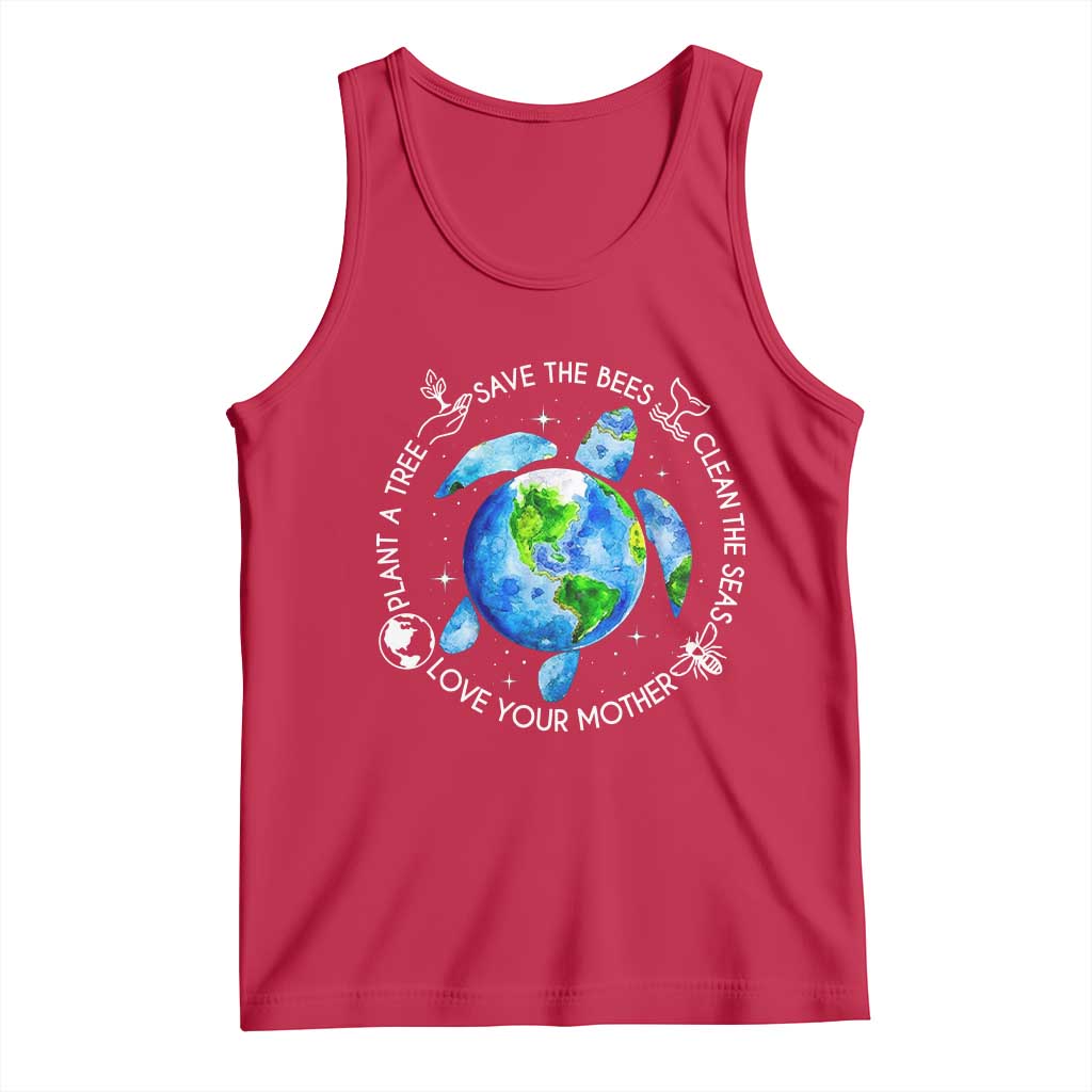 Earth Day Sea Turtle Tank Top Save Bees Plant Trees Clean Seas Environmentalist