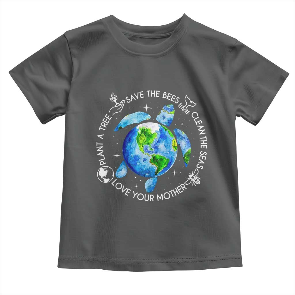 Earth Day Sea Turtle Toddler T Shirt Save Bees Plant Trees Clean Seas Environmentalist