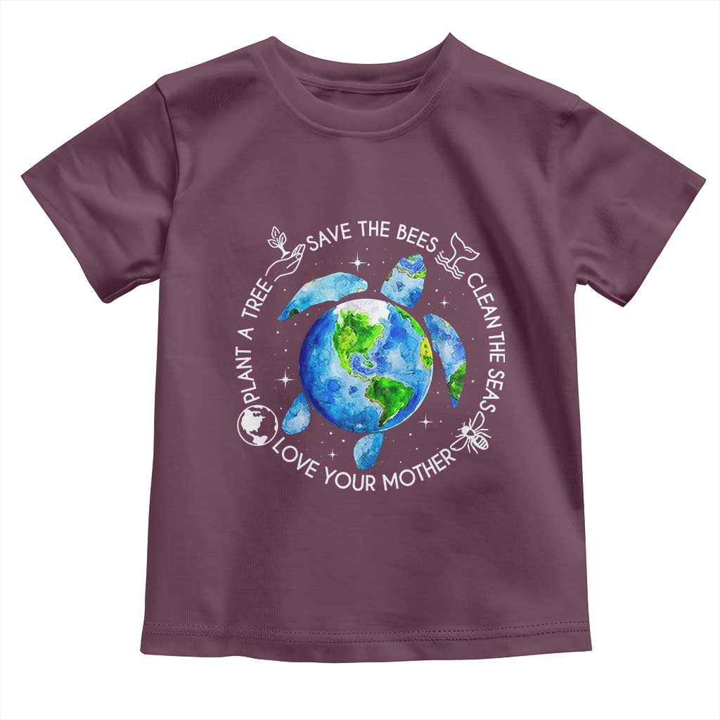 Earth Day Sea Turtle Toddler T Shirt Save Bees Plant Trees Clean Seas Environmentalist