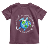 Earth Day Sea Turtle Toddler T Shirt Save Bees Plant Trees Clean Seas Environmentalist