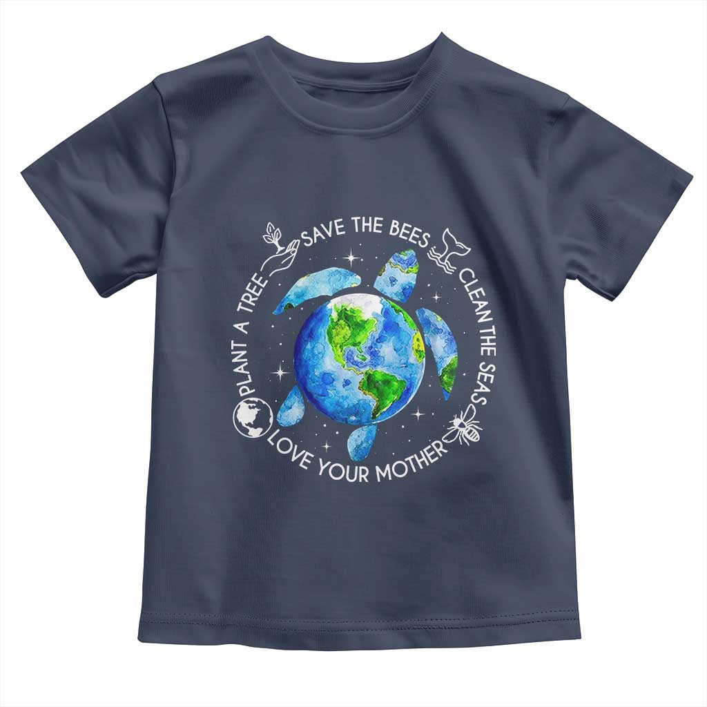 Earth Day Sea Turtle Toddler T Shirt Save Bees Plant Trees Clean Seas Environmentalist