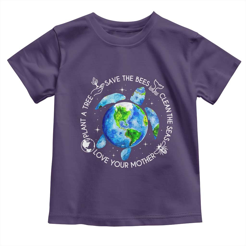 Earth Day Sea Turtle Toddler T Shirt Save Bees Plant Trees Clean Seas Environmentalist