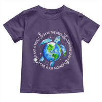 Earth Day Sea Turtle Toddler T Shirt Save Bees Plant Trees Clean Seas Environmentalist
