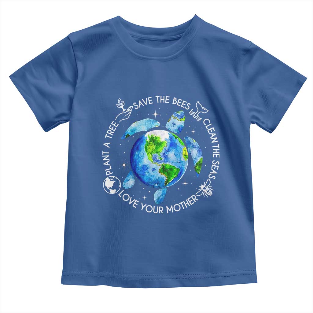 Earth Day Sea Turtle Toddler T Shirt Save Bees Plant Trees Clean Seas Environmentalist