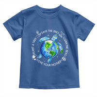 Earth Day Sea Turtle Toddler T Shirt Save Bees Plant Trees Clean Seas Environmentalist