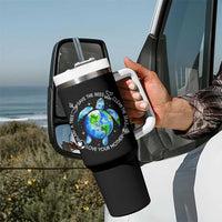 Earth Day Sea Turtle Tumbler With Handle Save Bees Plant Trees Clean Seas Environmentalist