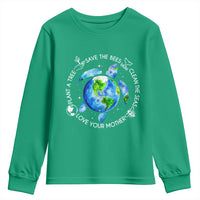 Earth Day Sea Turtle Youth Sweatshirt Save Bees Plant Trees Clean Seas Environmentalist