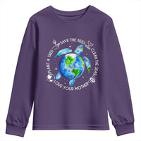 Earth Day Sea Turtle Youth Sweatshirt Save Bees Plant Trees Clean Seas Environmentalist