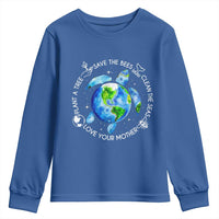 Earth Day Sea Turtle Youth Sweatshirt Save Bees Plant Trees Clean Seas Environmentalist