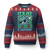 Funny Earth Day Ugly Christmas Sweater Its My B-Earthday