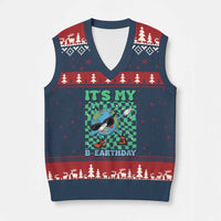 Funny Earth Day V-Neck Knit Sweater Vest Its My B-Earthday