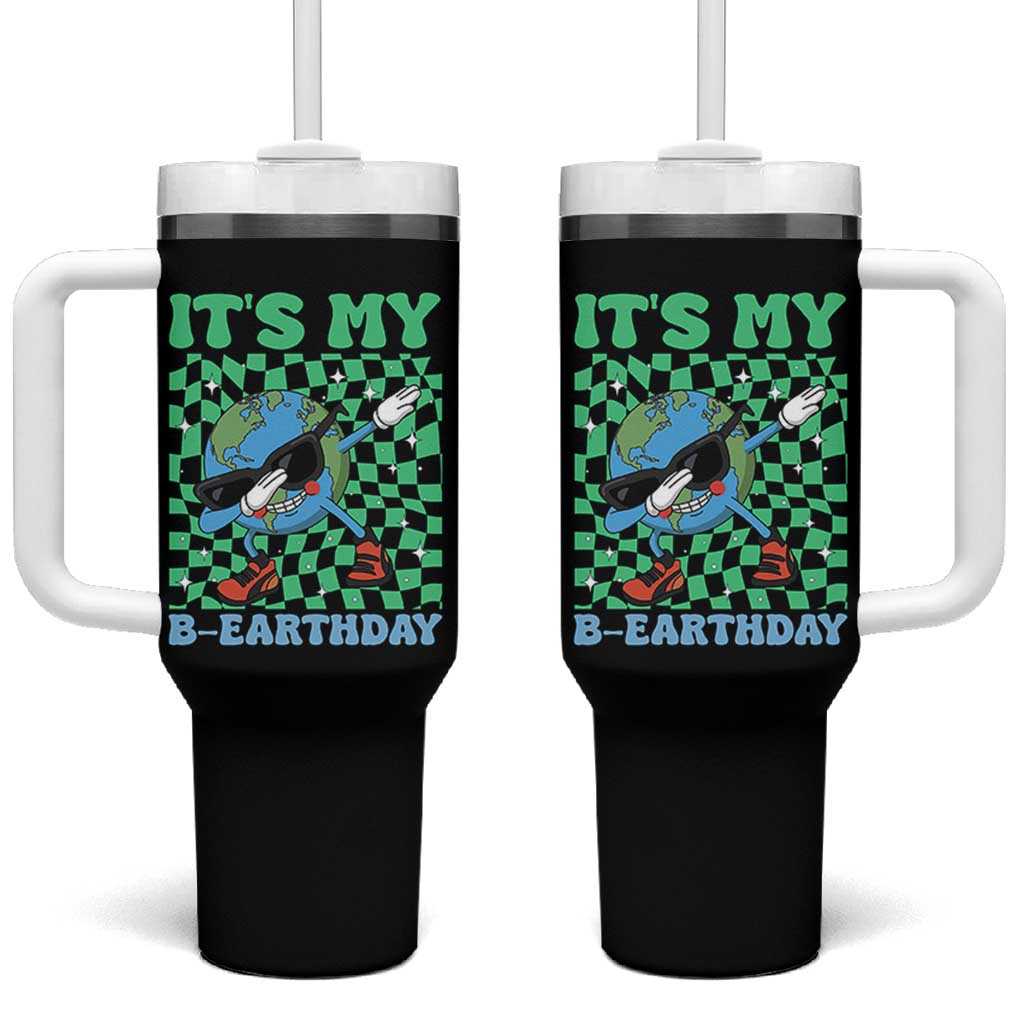 Funny Earth Day Tumbler With Handle Its My B-Earthday