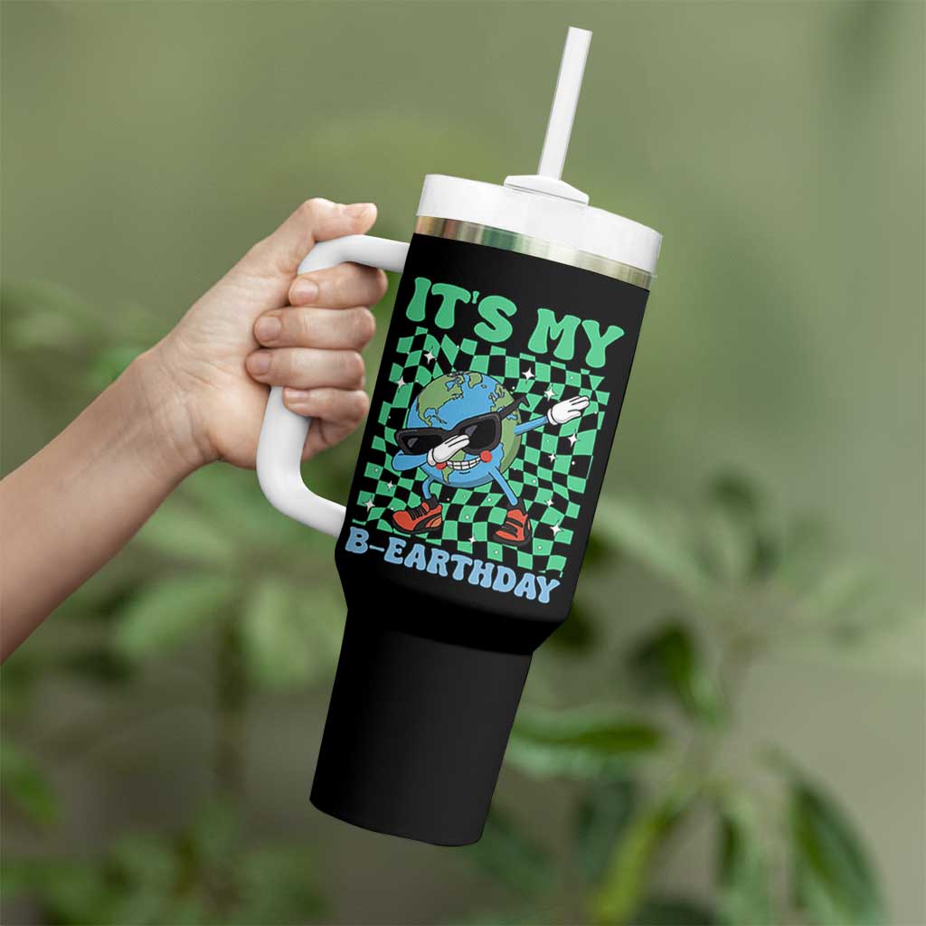 Funny Earth Day Tumbler With Handle Its My B-Earthday