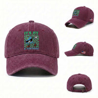 Funny Earth Day Washed Cotton Baseball Cap Its My B-Earthday