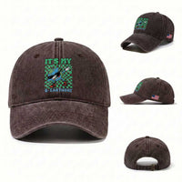 Funny Earth Day Washed Cotton Baseball Cap Its My B-Earthday